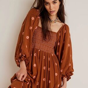 Free people Dahlia embroidered maxi dress